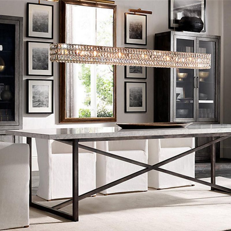Modern Custom Made Hanging Crystal Chandelier