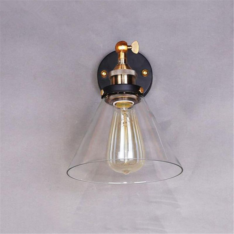 Vintage Wall Lamps Iron+Glass Wall Lights American Country Glass Wall Lamp (WH-VR-110)