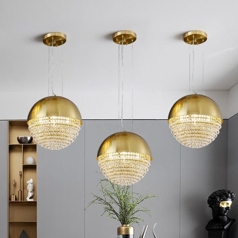 Ball Shaped Vintage Crystal Chandelier Bar Chandelier Bedroom Pendant Lamp
