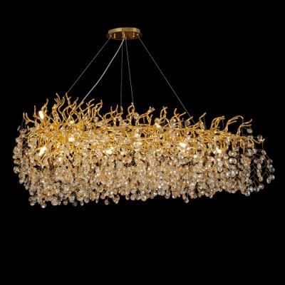 2022 Dining Room Chandelier Light Hanging Long Chandelier for Restaurant &amp; Villa Lobby