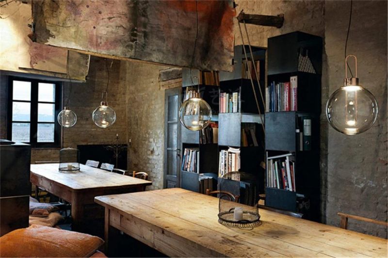 Simple Glass Bubble Nordic Bar Restaurant Pendant Lighting Fixtures Creative Art Designer Dining Room Cafe Kitchen Hanging Lamps