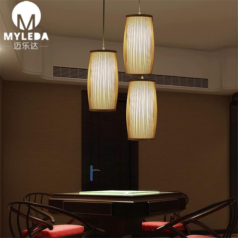 Japanese Style Bamboo Wooden LED Pendant Lighting for Restaurant Decoration
