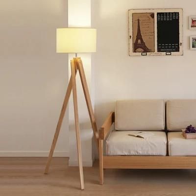 Home Bedside with off- White Fabric Shade Modern Floor Lamp