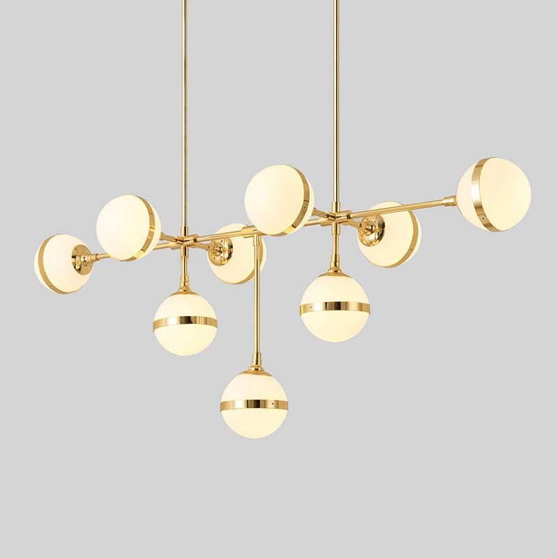 Postmodern Nordic Long Striped Glass Living Room Lamp Dining Room Chandelier