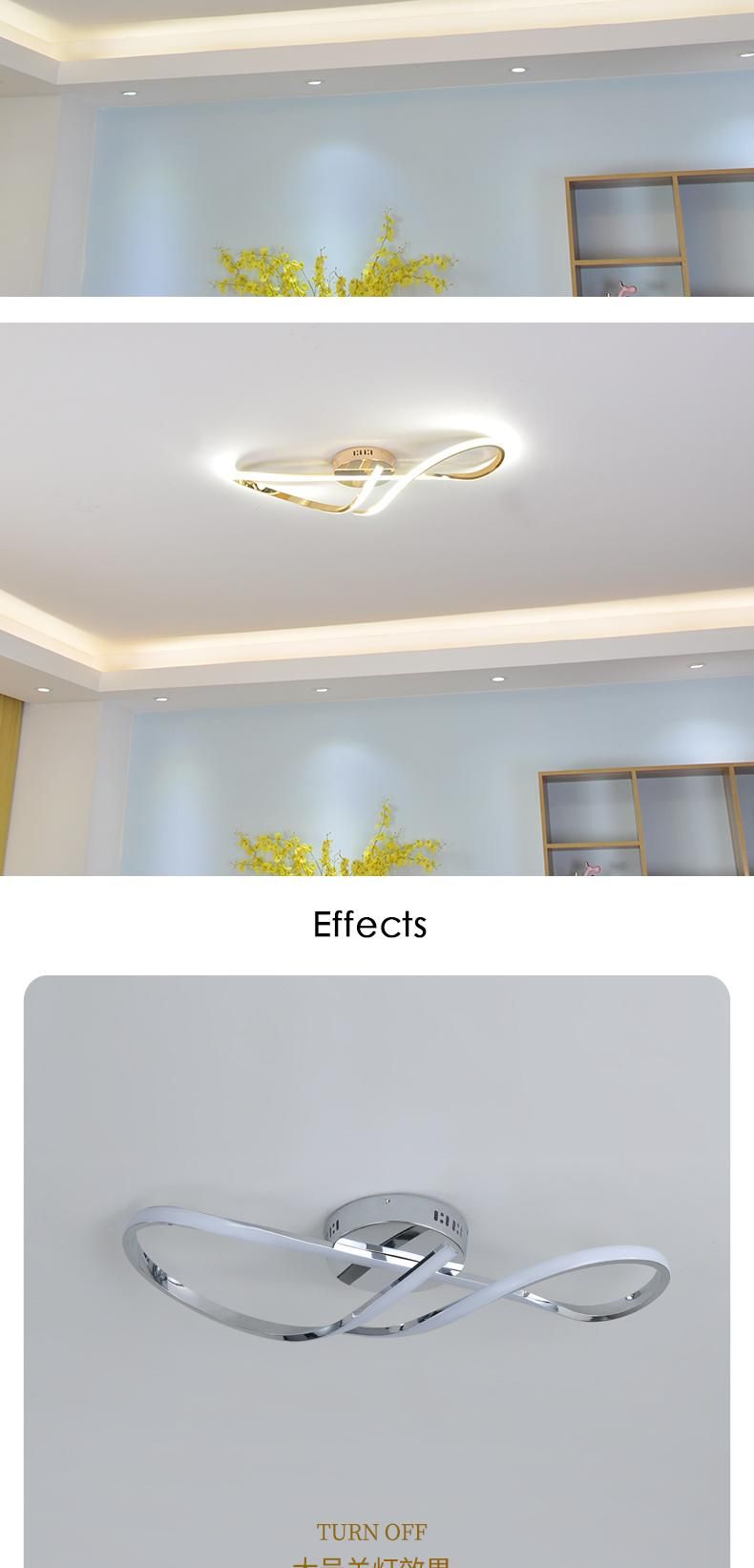 Modern LED Ceiling Lights for Living Room Bedroom Ceiling Lamp Chanderlier Golden Chrome Plating Study Kitchen Indoor Lighting Fixture