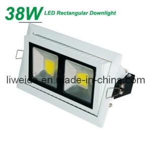 38W Bridgelux LED Rectangular Downlight 230V 3150lm