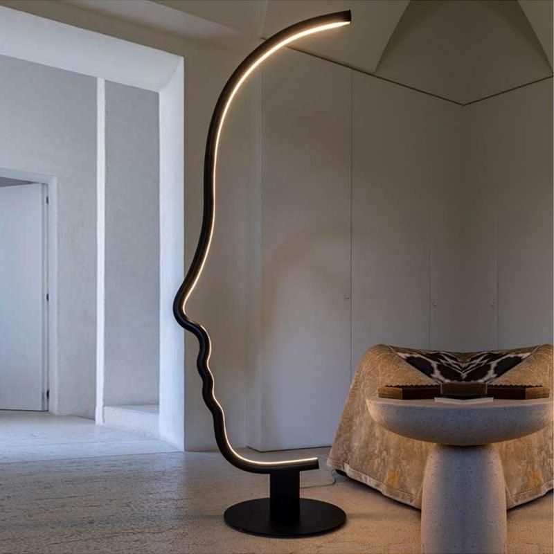 Postmodern Floor Lamp Human Face LED Floor Lamp Hotel Livingroom Bedroom Scandinavian Floor Lamp (WH-MFL-102)