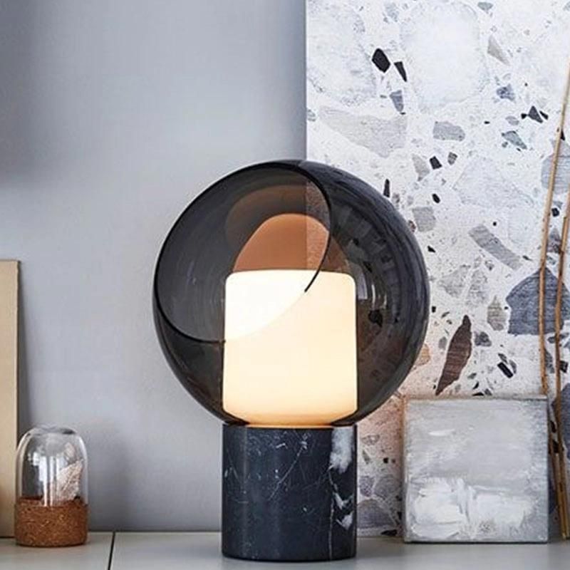 Modern Hotel Lighting Decorative Glass Marble Table Lamp Popular Light Marble Table Lamp LED Table Light Glass Ball Lamp