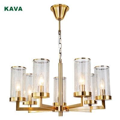 Modern European Style Gold Bronze Color Glass E14 Chandeliers Lighting for Living Room