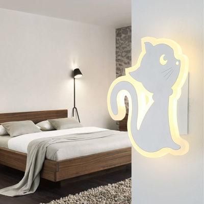 Simple Modern Bedroom Bedside LED Wall Lamp Creative Aisle Lamp Cat Wall Lamp (WH-OR-43)
