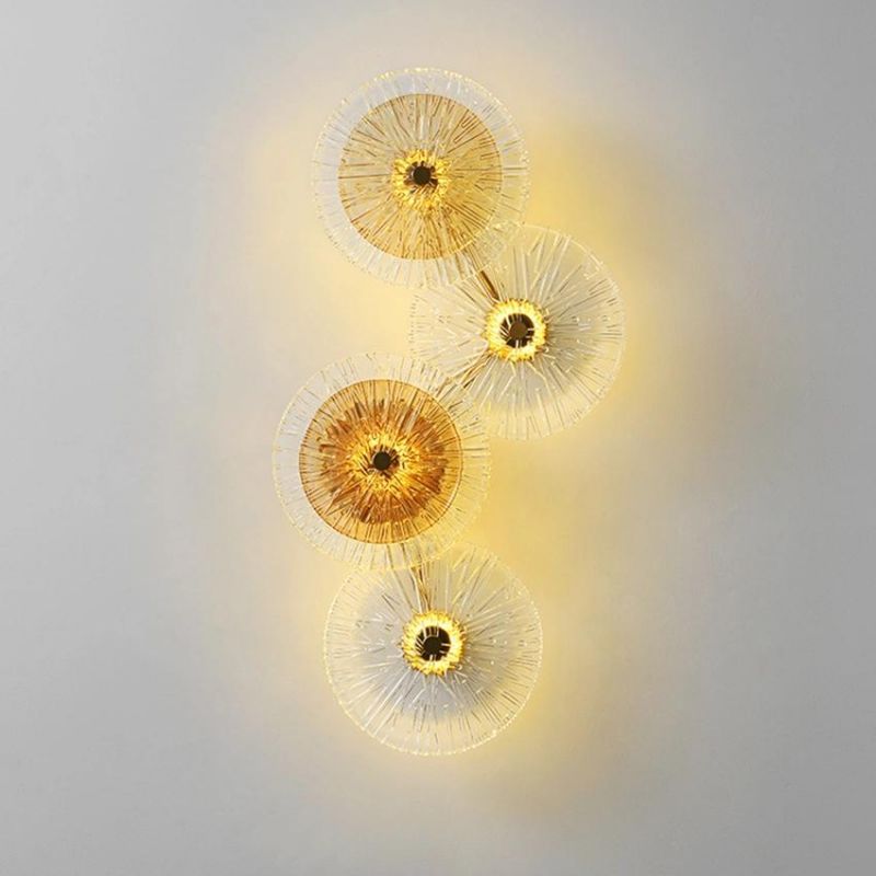 Modern Glass LED Wall Lamp Simple Lotus Leaf Shape Creative Lounge Light (WH-OR-38)