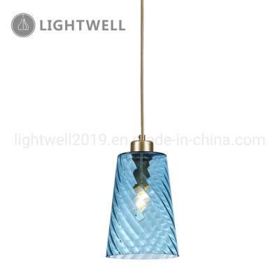 Creative Blue hanging Glass Lampshade Modern Pendant Lamp for Decoration