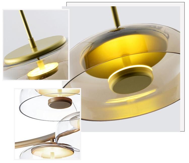 Amber Glass SMD LED 7W Small Bowl Pendant Lamp