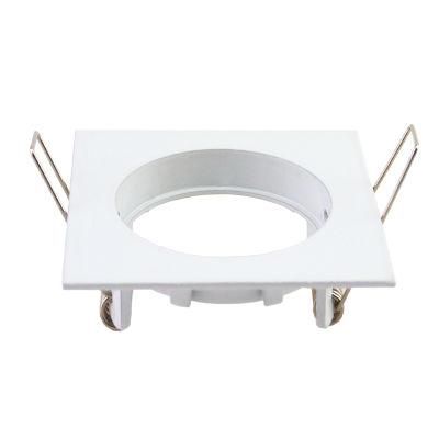 White Square Fixed Recessed Halogen Lamp LED Downlight Frame Fittings (LT1001)