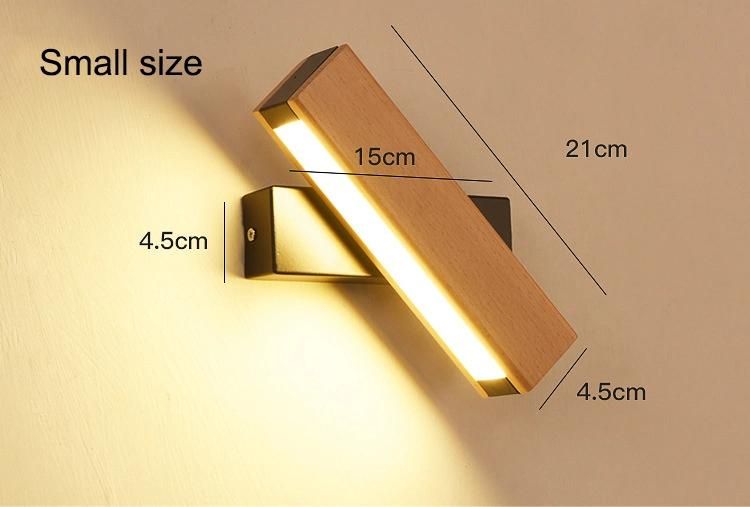 LED Acrylic Solid Wood Wall Light Creative Rotatable Bedroom Wall Light Aisle Lighting