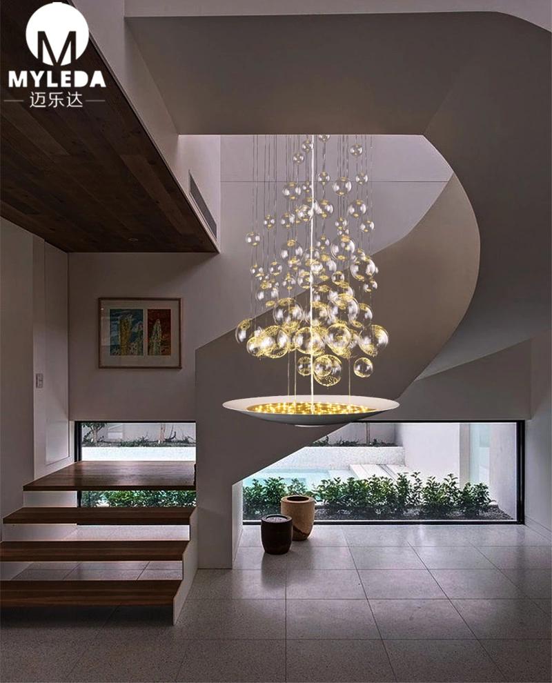 Custom Made Glass Pendant Lamp for Hotel Lobby