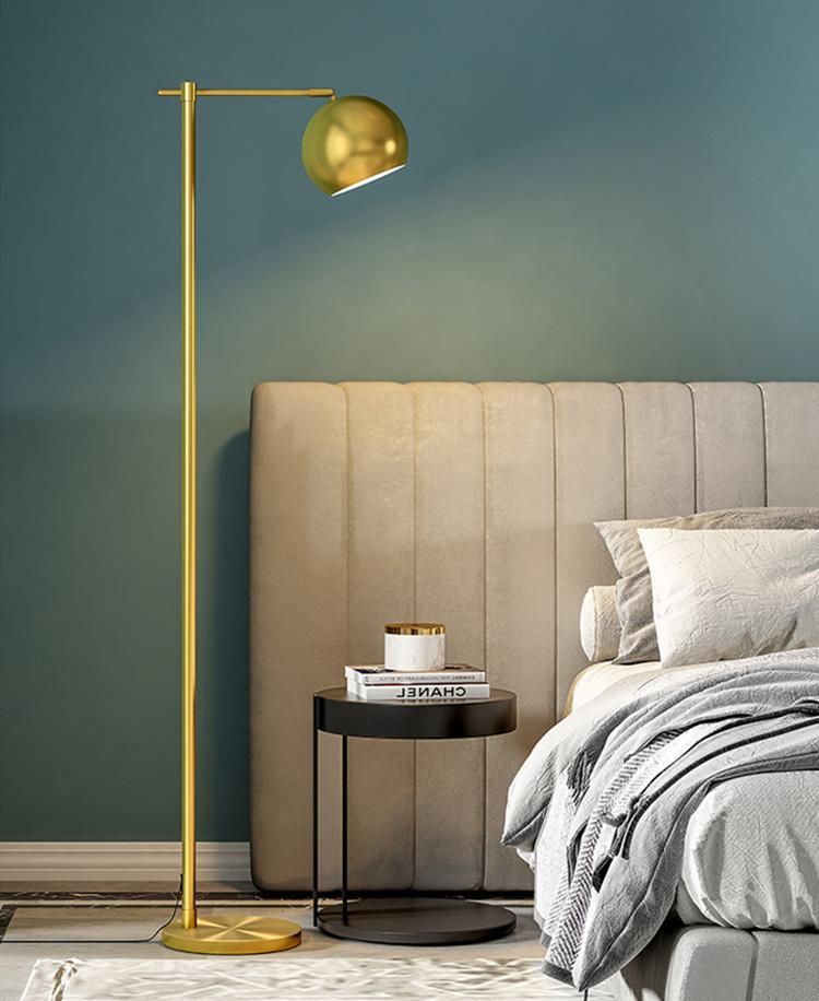 Gold Floor Lamp Modern E27 Standing Lamp Corner Light Reading Light Plated Brass LED Stand Lamp (WH-MFL-65)