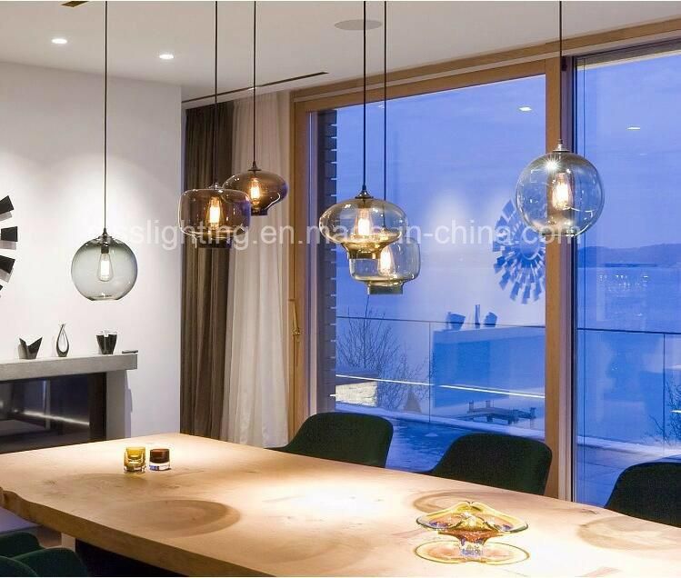 Vintage Colour Creative Personality Glass Hanging Lamp for Restaurant Decoration