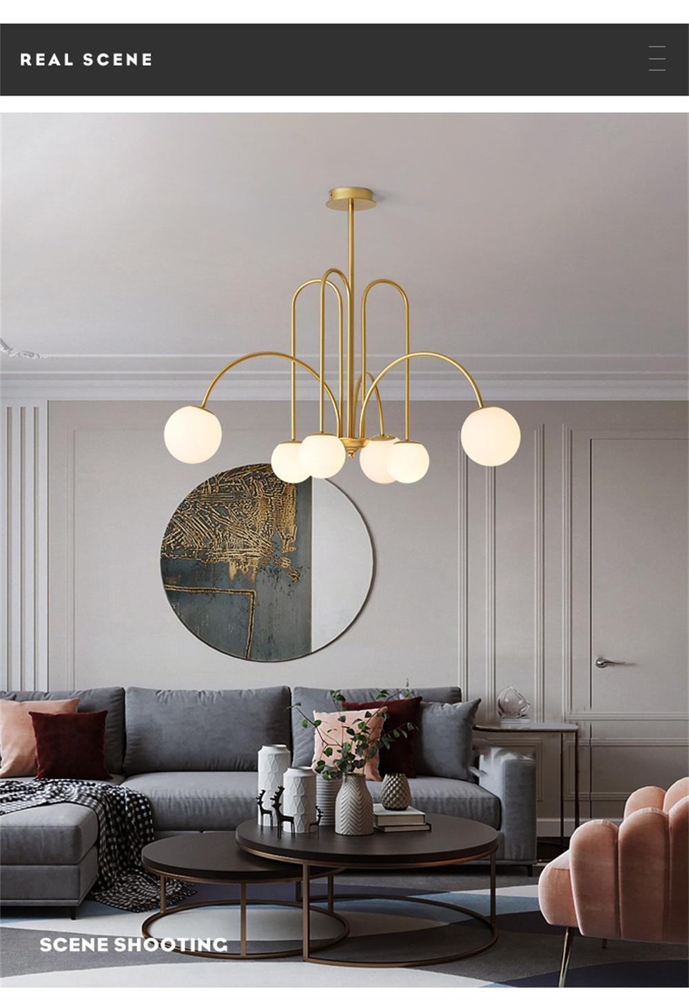 Modern LED Chandelier Glass Ball Lamps Restaurant Bar Hanging Lights Nordic Dining Room Kitchen Decoration Suspension Luminaires