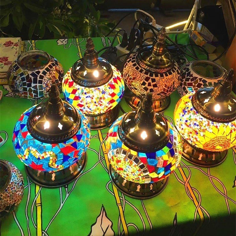 Retro Ethnic Style Bedroom Bedside Night Light Restaurant Cafe Bar Turkish Nightstand Light (WH-VTB-04)