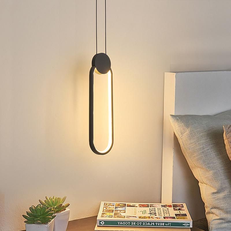 Modern Line Pendant Lamp Coffee Bedside Background Brandyn Minimalistic Frame Pendant Lamp (WH-AP-289)