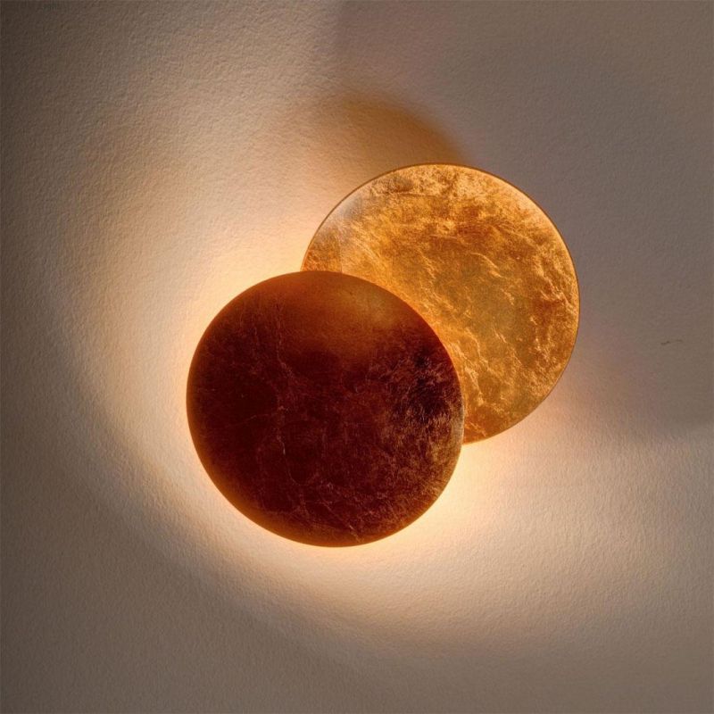 Classic Adjustable Round Gold Moon Wall Lamp