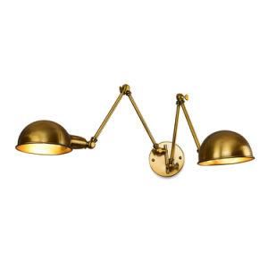 2 Lights Adjustable Antique Industrial Double Long Swing Arm Wall Lamp Lights for Bedroom Sconce Fixture
