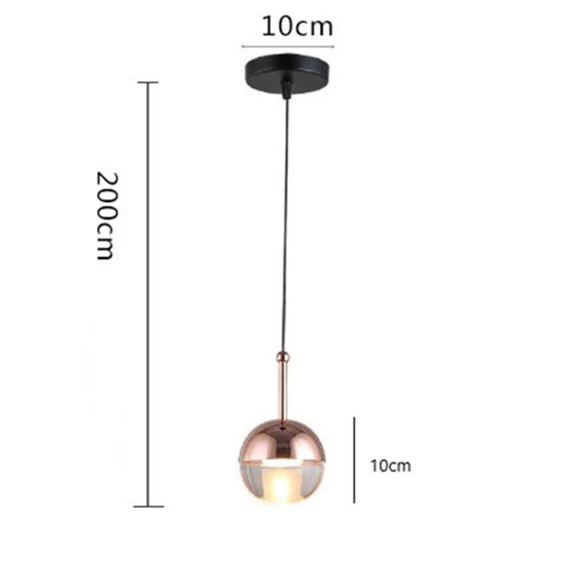 Modern LED Pendant Lights Hanging Metal Ball Glass Pendant Lamp Nordic Simplicity Home Decor Bedroom Bedside Light Fixture
