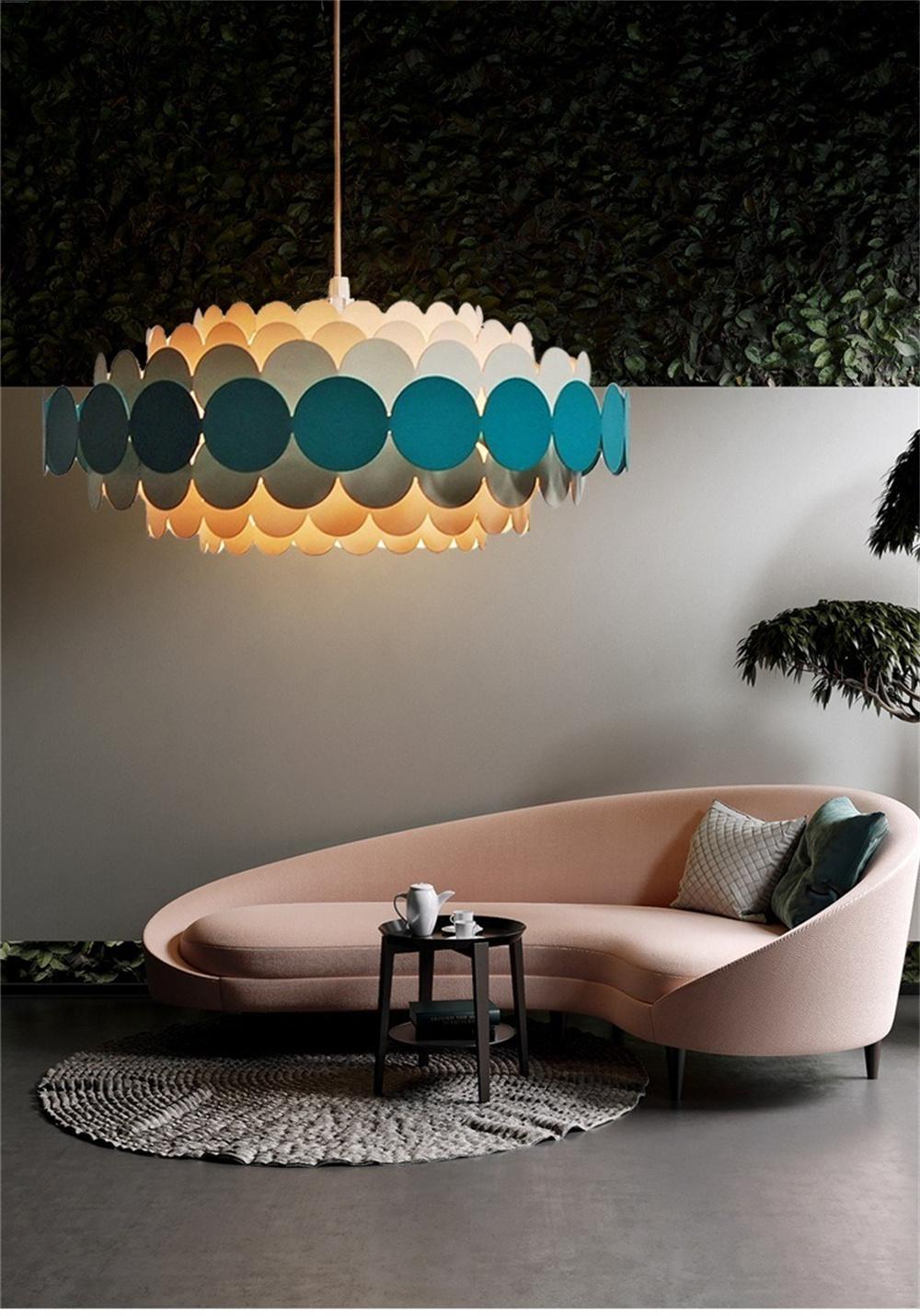 New Post-Modern Nordic Lamps Light Luxury Simple Creative Restaurant Living Room Bedroom Net Red Doughnut LED Chandelier