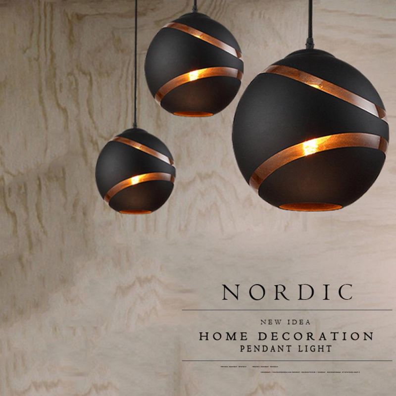 Industrial Global 1 Bulb LED Chandelier Black White Retro Pendant Lamp Lighting for Cafe Bar Bed Room Dinner Room Decorative