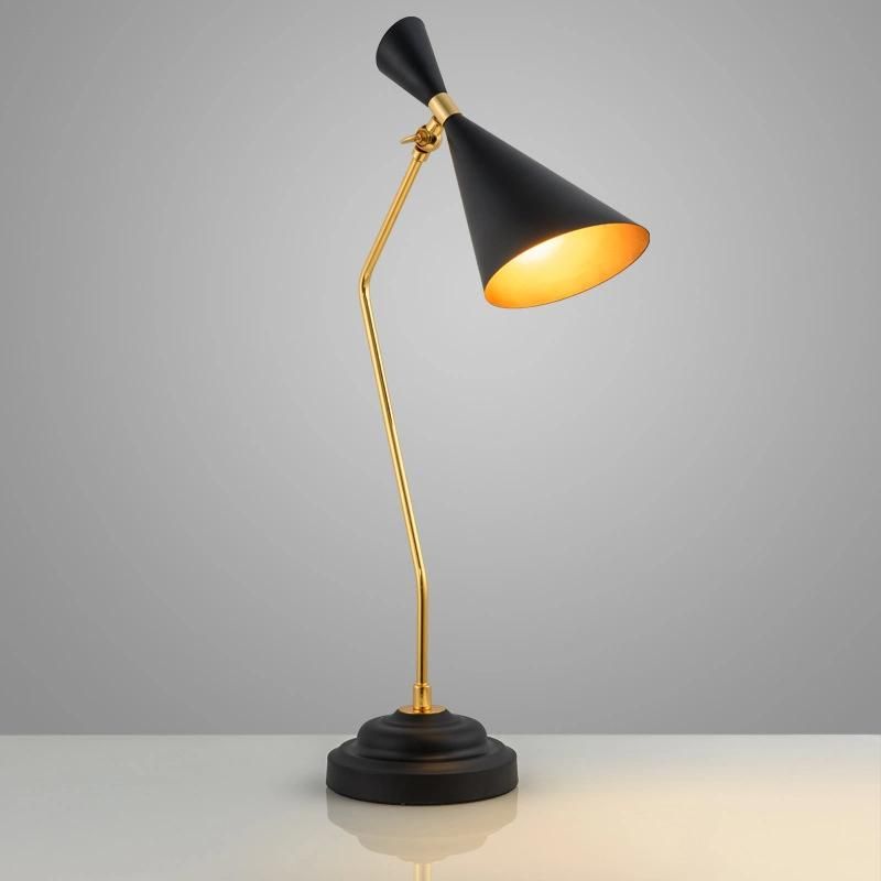 Iron Gold Inside Black Outside Table Lamp Nordic Personality Lamps Fixture for Bedroom Study