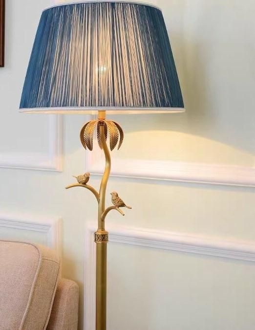 All Copper Desk Lamp American Idyllic Warm Living Room Bedroom Bedside Desk Lamp Study Villa Hotel Retro European Floor Lamp