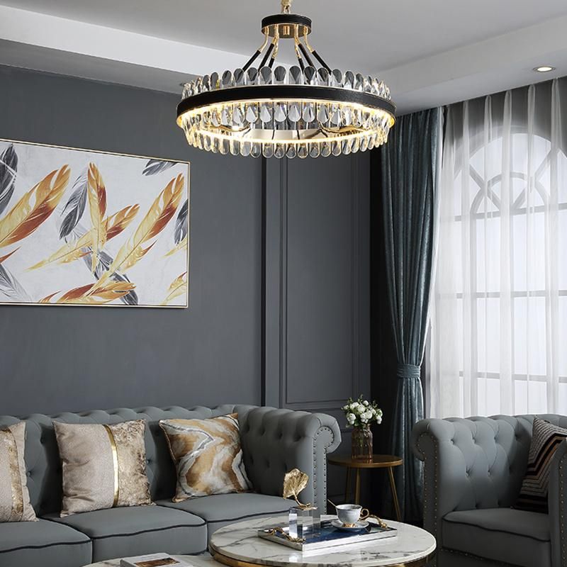 Vintage Style Crystal Chandelier Hotel Exihibition Hall Bedroom Pendant Lamp