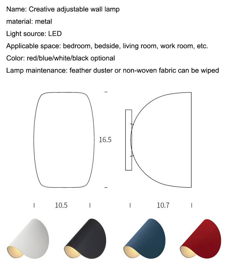 LED Wall Lamp Indoor Bedroom Bedside Creative Aisle Living Room Rotating Art Lamps