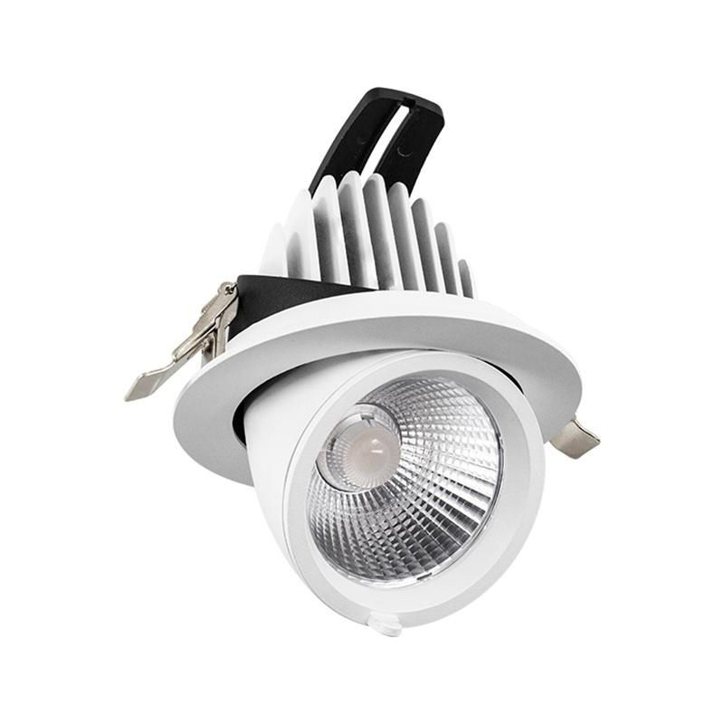 LED Distributor Commercial Elephant Trunk Lighting Revolving CRI90 3000K 30W Gimbal LED Downlight