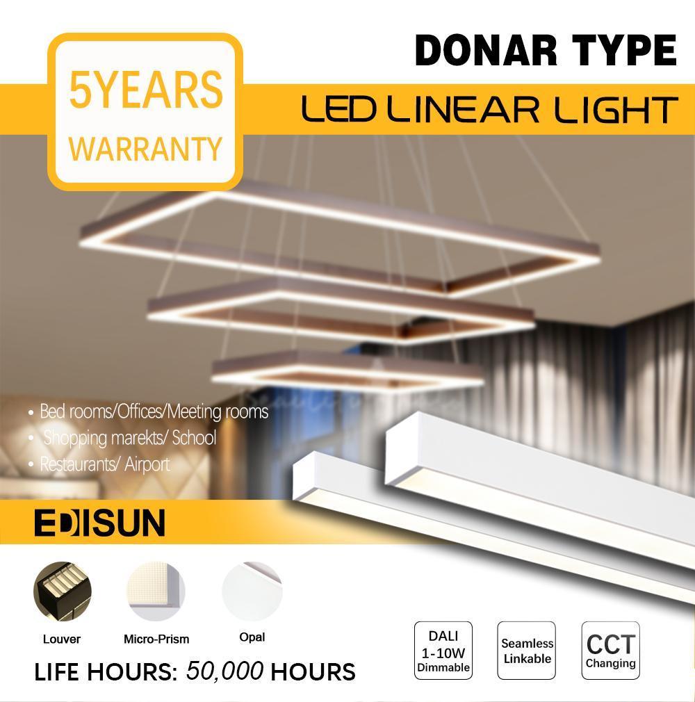 Office Ceiling Light for Pendant Light for Linear Strip Lighting System Recessed Linkable LED Linear Light