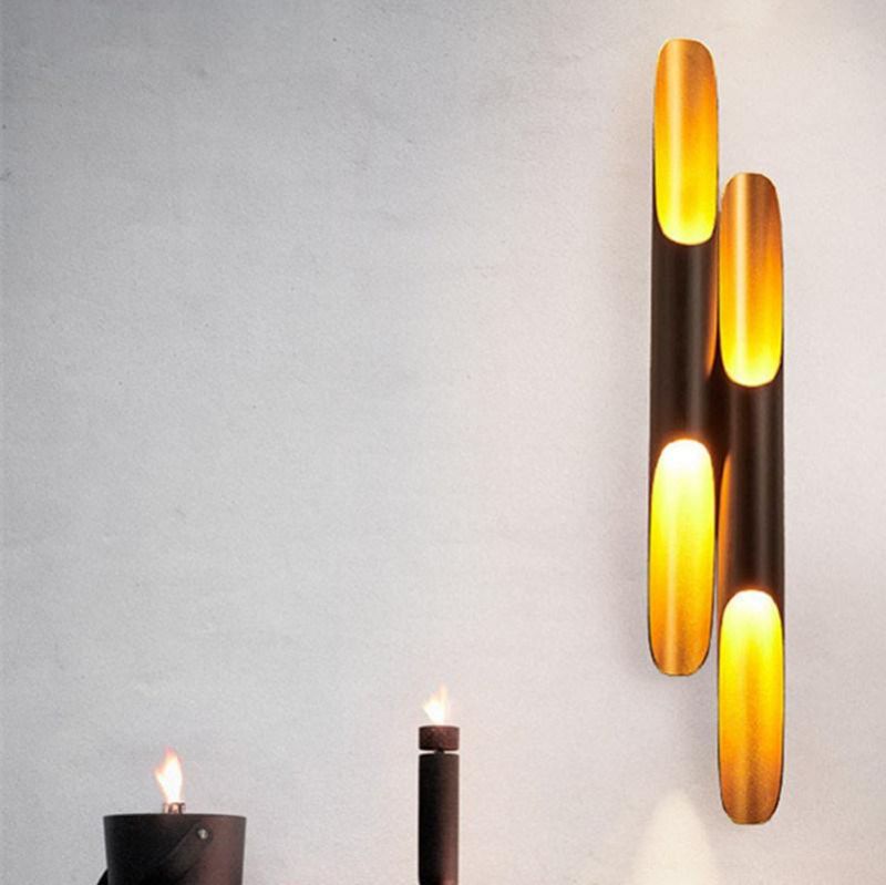 Creative Bamboo Shaped Personality Bar Wall Lamp Cafe Dining Room Bedroom Industrial Tube Wall Sconce (WH-OR-201)