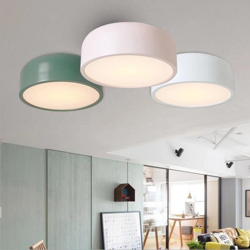LED E27 Round Modern Ceiling Lamp Fixture Home Office Living Room LED Ceiling Light Flush Mount (WH-MA-187)