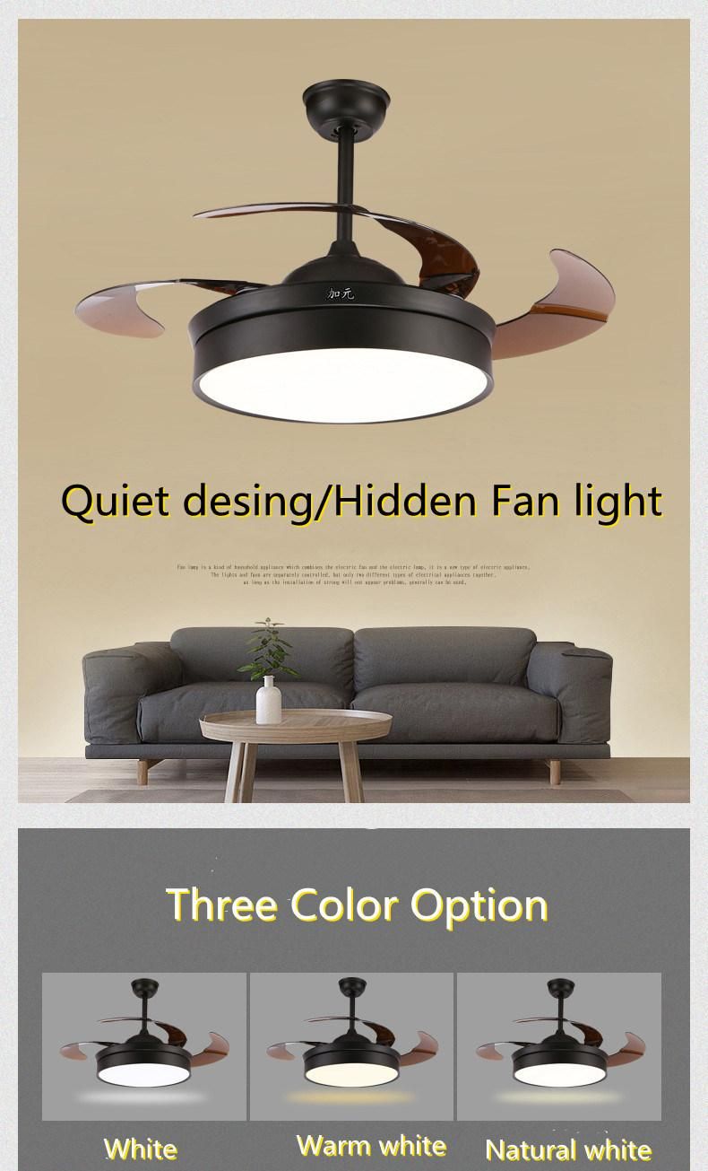 Nordic Minimalist Indoor Lighting Bedroom with Remote Control LED Ceiling Fan