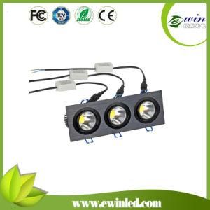 White 4000k-4500k 3*6W Square LED Downlight with CE/RoHS Approved