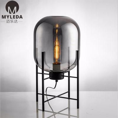 Modern Carbon Steel Glass Home Table Light