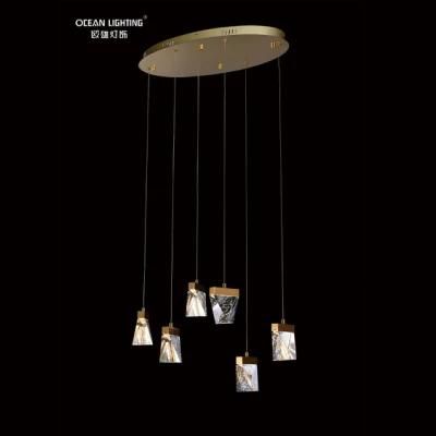 Gold Warm Lighting 3000K Metal 7*3W Crystal Chandeliers and Lamps