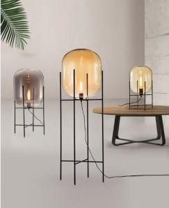 European Style Glass Shade Four Tripod Table Lamp