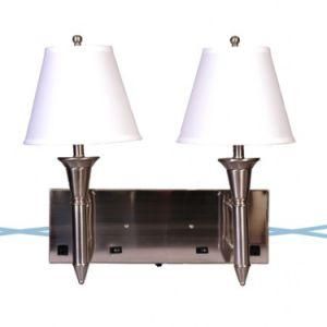 Brushed Nickel with Black Accents Wall Lamp for Hotel Decor