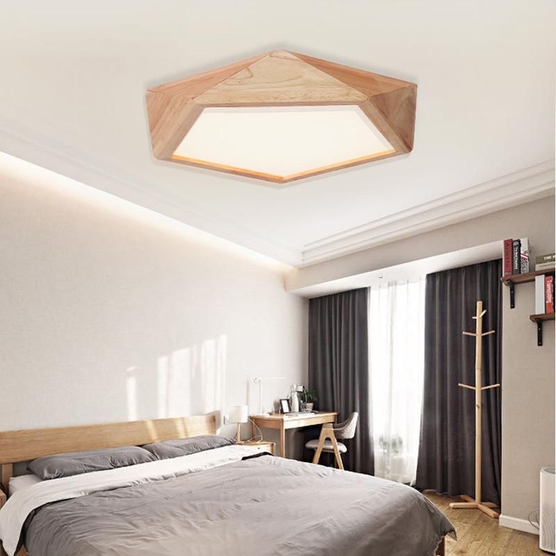 Natural Wood Ceiling Lights for Bedroom Living Room Kitchen Lighting Fixtures (WH-WA-07)