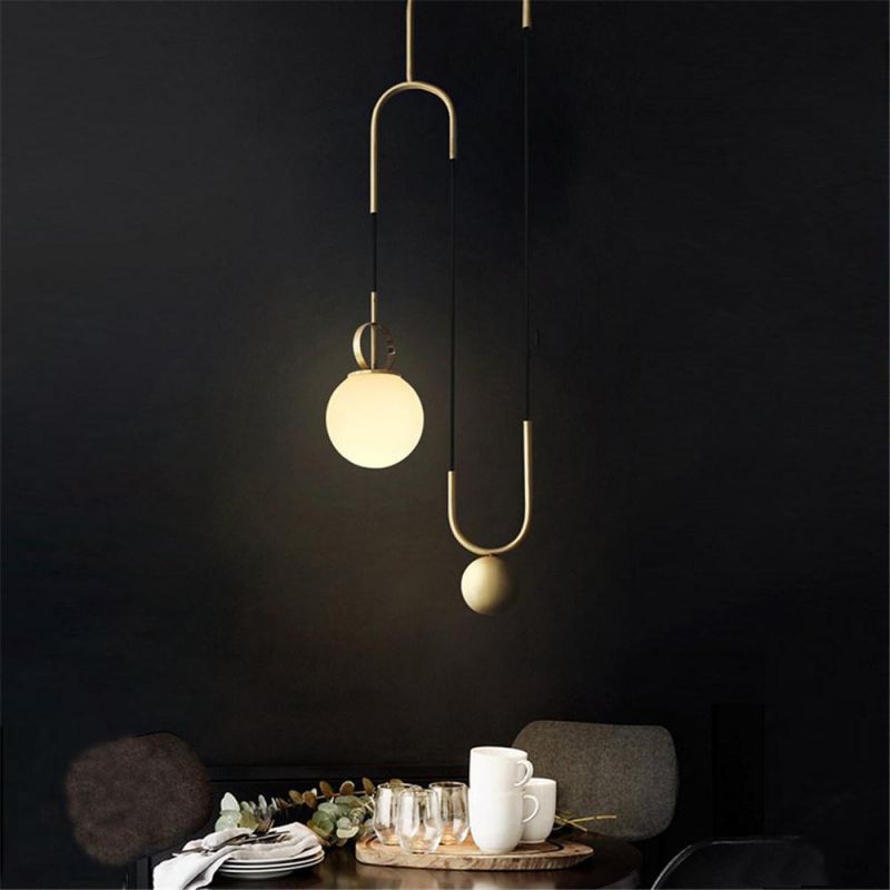 Modern Glass Ball LED Pendant Lamp Living Room Restaurant Bar Hotel Villa Adjustable Hanglamp Pendant Lights