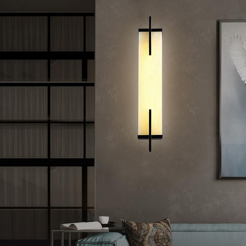 Marble Chinese Style Living Room Background Wall Light Corridor Light Luxury Copper Strip Wall Lamp