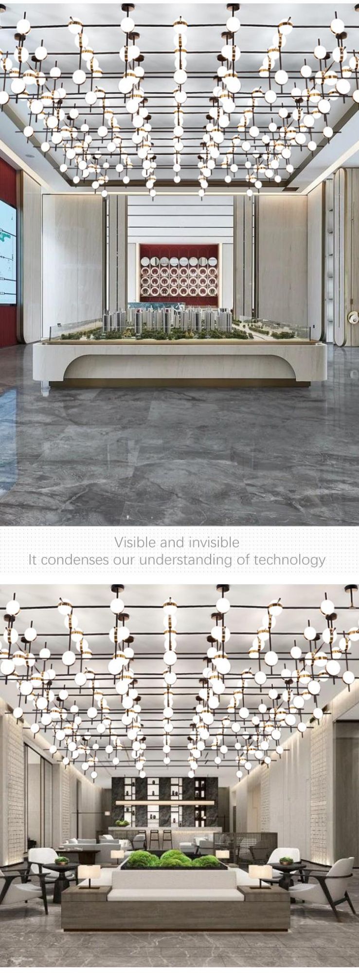 Good Quality Hotel Lobby Banquet Hall Acrylic Suspended LED Chandelier Light