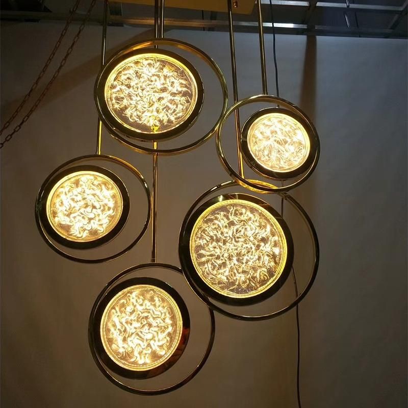 Fashion Design Decorative Gold LED Hanging Pendant Light Lamp with Special Galss Diffuser