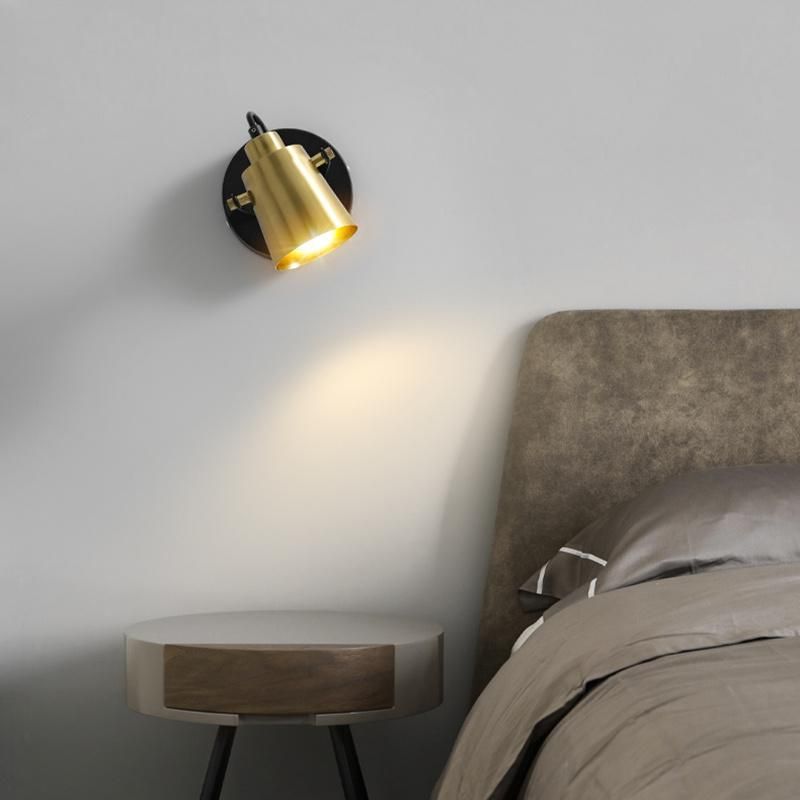 Black Golden Metal Industrial Style Bedroom Lamp Bedside Lamp Wall Lamp